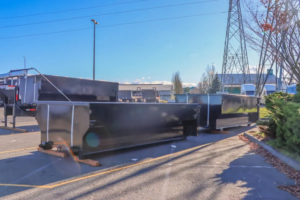 Roll-off dumpster ready for waste disposal at job site for Cleanout Dumpster Rental in Battle Creek